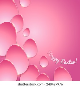 Simple shiny flat eggs on gradient background - pink color. Good for Easter design.