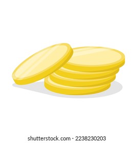 Simple shiny gold coin icon