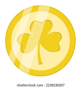 Simple shiny gold coin icon
