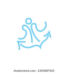 Simple Ship Anchor Logo Design, Silhouette Vector Illustration