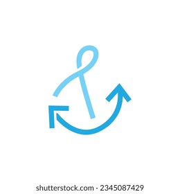 Simple Ship Anchor Logo Design, Silhouette Vector Illustration