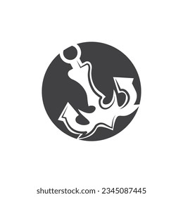 Diseño del logotipo del delimitador de barco simple, Ilustración del vector de silueta