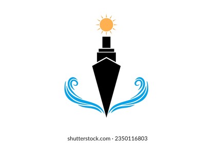 simple ship anchor logo icon