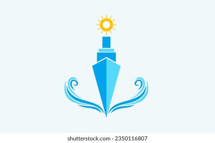 simple ship anchor logo icon
