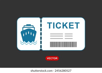 Simple ship or cruise ticket icon design