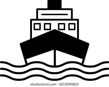 Simple Ship and Ferry Transportation Silhouette Icon