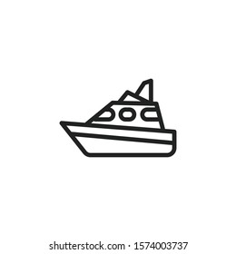 Simple ship line icon. Stroke pictogram. Vector illustration isolated on a white background. Premium quality symbol. Vector sign for mobile app and web sites.