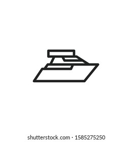 Simple ship line icon. Stroke pictogram. Vector illustration isolated on a white background. Premium quality symbol. Vector sign for mobile app and web sites.