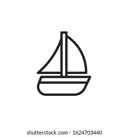 Simple ship line icon. Stroke pictogram. Vector illustration isolated on a white background. Premium quality symbol. Vector sign for mobile app and web sites.