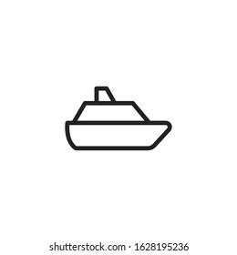 Simple ship line icon. Stroke pictogram. Vector illustration isolated on a white background. Premium quality symbol. Vector sign for mobile app and web sites.
