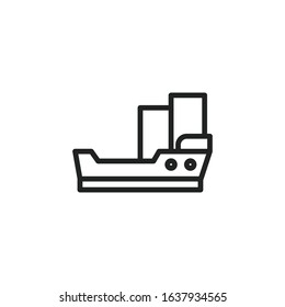 Simple ship line icon. Stroke pictogram. Vector illustration isolated on a white background. Premium quality symbol. Vector sign for mobile app and web sites.
