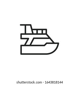 Simple ship line icon. Stroke pictogram. Vector illustration isolated on a white background. Premium quality symbol. Vector sign for mobile app and web sites.