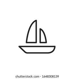 Simple ship line icon. Stroke pictogram. Vector illustration isolated on a white background. Premium quality symbol. Vector sign for mobile app and web sites.
