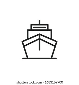 Simple ship line icon. Stroke pictogram. Vector illustration isolated on a white background. Premium quality symbol. Vector sign for mobile app and web sites.