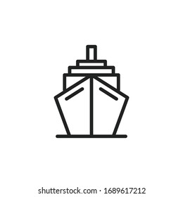 Simple ship line icon. Stroke pictogram. Vector illustration isolated on a white background. Premium quality symbol. Vector sign for mobile app and web sites.