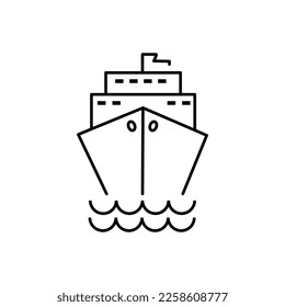 Simple ship line icon. Stroke pictogram. Vector illustration isolated on a white background. Premium quality symbol. Vector sign for mobile app and web sites.