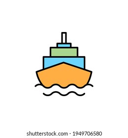 Simple ship line icon. Vector illustration isolated on a white background.