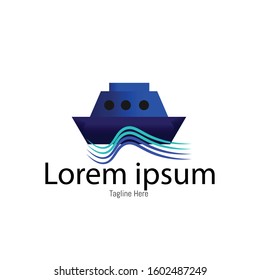 Simple ship logo template design