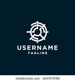 simple ship wheel logo design inspiration . abstract circle logo design inspiration