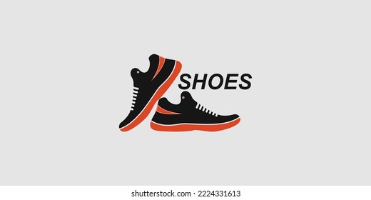 Simple shoes logo design with unique concept premium vector
