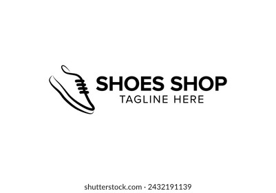 Vector simple del logotipo de la tienda de zapatos. Icono de la tienda de zapatos modernos.