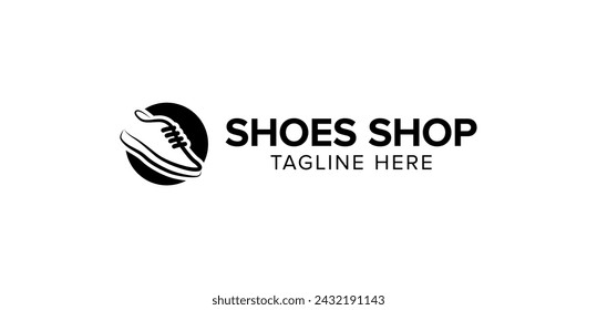 Vector simple del logotipo de la tienda de zapatos. Icono de la tienda de zapatos modernos.