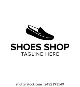 Vector simple del logotipo de la tienda de zapatos. Icono de la tienda de zapatos modernos.