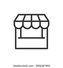 Simple shop line icon. Premium symbol in stroke style. Design of shop icon. Vector illustration.