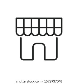 Simple shop line icon. Stroke pictogram. Vector illustration isolated on a white background. Premium quality symbol. Vector sign for mobile app and web sites.