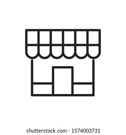 Simple shop line icon. Stroke pictogram. Vector illustration isolated on a white background. Premium quality symbol. Vector sign for mobile app and web sites.