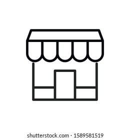 Simple shop line icon. Stroke pictogram. Vector illustration isolated on a white background. Premium quality symbol. Vector sign for mobile app and web sites.