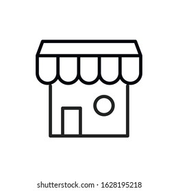 Simple shop line icon. Stroke pictogram. Vector illustration isolated on a white background. Premium quality symbol. Vector sign for mobile app and web sites.