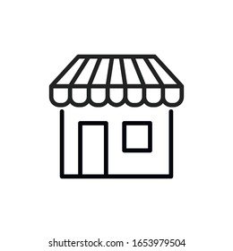 Icono de línea de tienda simple. Pictograma de trazo. Ilustración vectorial aislada en un fondo blanco. Símbolo de calidad superior. Signo de vector para aplicaciones móviles y sitios web.