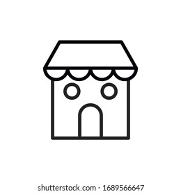 Icono de línea de tienda simple. Pictograma de trazo. Ilustración vectorial aislada en un fondo blanco. Símbolo de calidad superior. Signo de vector para aplicaciones móviles y sitios web.