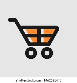 simple shoping cart icon vector clip art flat design object
