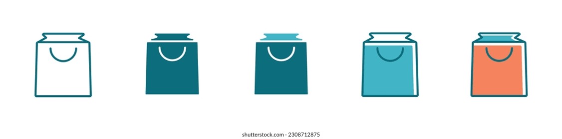 Einfache Einkaufstasche Icon Set Online-Shop Kauf-Zeichen Illustration