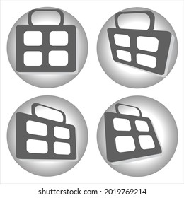 simple shopping bag icon with various shapes
