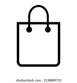 Simple shopping bag icon. Vector.