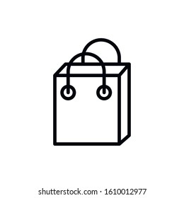 Simple shopping bag line icon. Stroke pictogram. Vector illustration isolated on a white background. Premium quality symbol. Vector sign for mobile app and web sites.