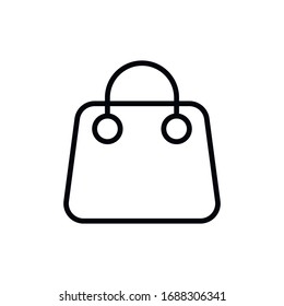 Simple shopping bag line icon. Stroke pictogram. Vector illustration isolated on a white background. Premium quality symbol. Vector sign for mobile app and web sites.