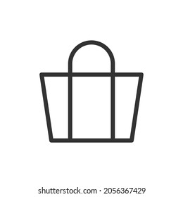 Un simple icono de la línea de la bolsa de compra. Símbolo premium con estilo de trazo. Diseño del icono de la bolsa de compra. Ilustración vectorial.