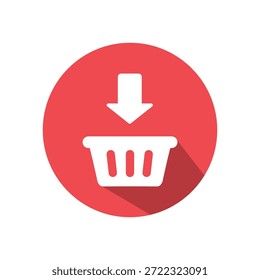 Simples design de ícone de cesta de compras e adicionar seta.