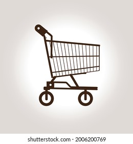 Simple Shopping Cart Icon Line isolated.