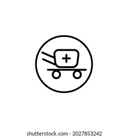 Simple Shopping Cart Icon Line isolated on White Background. Flat Vector Illustration Usable for Web and Mobile Apps. Shopping Trolley Vector Icon Design Template Element.