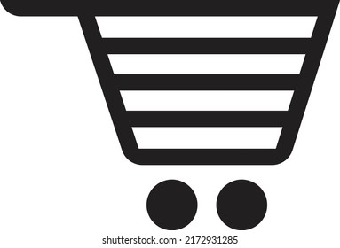 Simple shopping cart icon vector logo template