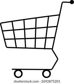 Esquema de Vector de icono de Carrito de compras simple