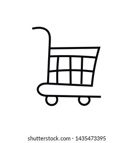 Simple shopping cart line icon. Stroke pictogram. Vector illustration isolated on a white background. Premium quality symbols. Vector sign for mobile app and web sites.