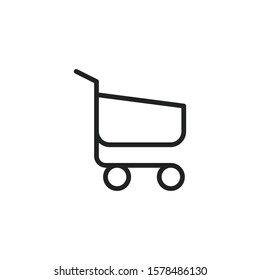 Simple shopping cart line icon. Stroke pictogram. Vector illustration isolated on a white background. Premium quality symbol. Vector sign for mobile app and web sites.