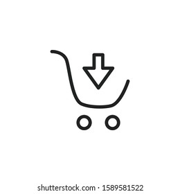 Simple shopping cart line icon. Stroke pictogram. Vector illustration isolated on a white background. Premium quality symbol. Vector sign for mobile app and web sites.