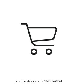 Simple shopping cart line icon. Stroke pictogram. Vector illustration isolated on a white background. Premium quality symbol. Vector sign for mobile app and web sites.